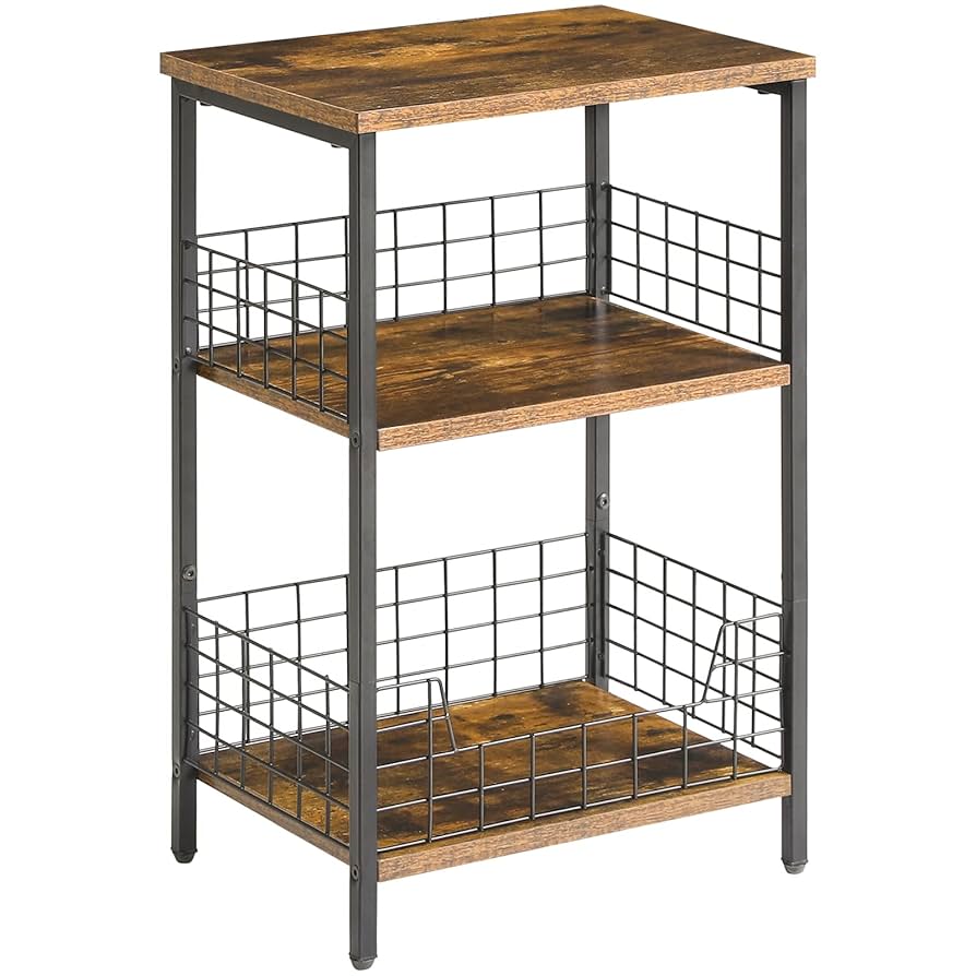 Amazon｜YMYNY サイドテーブル 3段 多機能 ヴィンテージ風