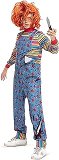 Spooktacular Creations Halloween Chucky Costume for Child, Kids Play Chucky Costume Jumpsuit and Wig Outfit(Medium (8-10yr))