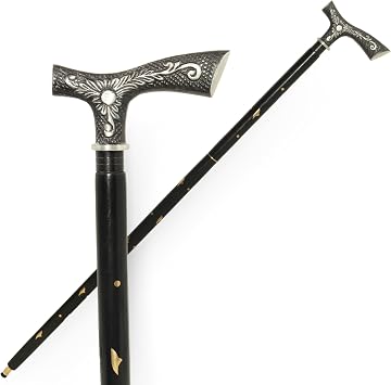 Walking Cane -Handmade Wooden Stick for Men, Cane for Women - Elderly Walking Sticks for Seniors, Unique Gift Item Stylish Vintage Collectible, Elegant, Antique Ergonomic
