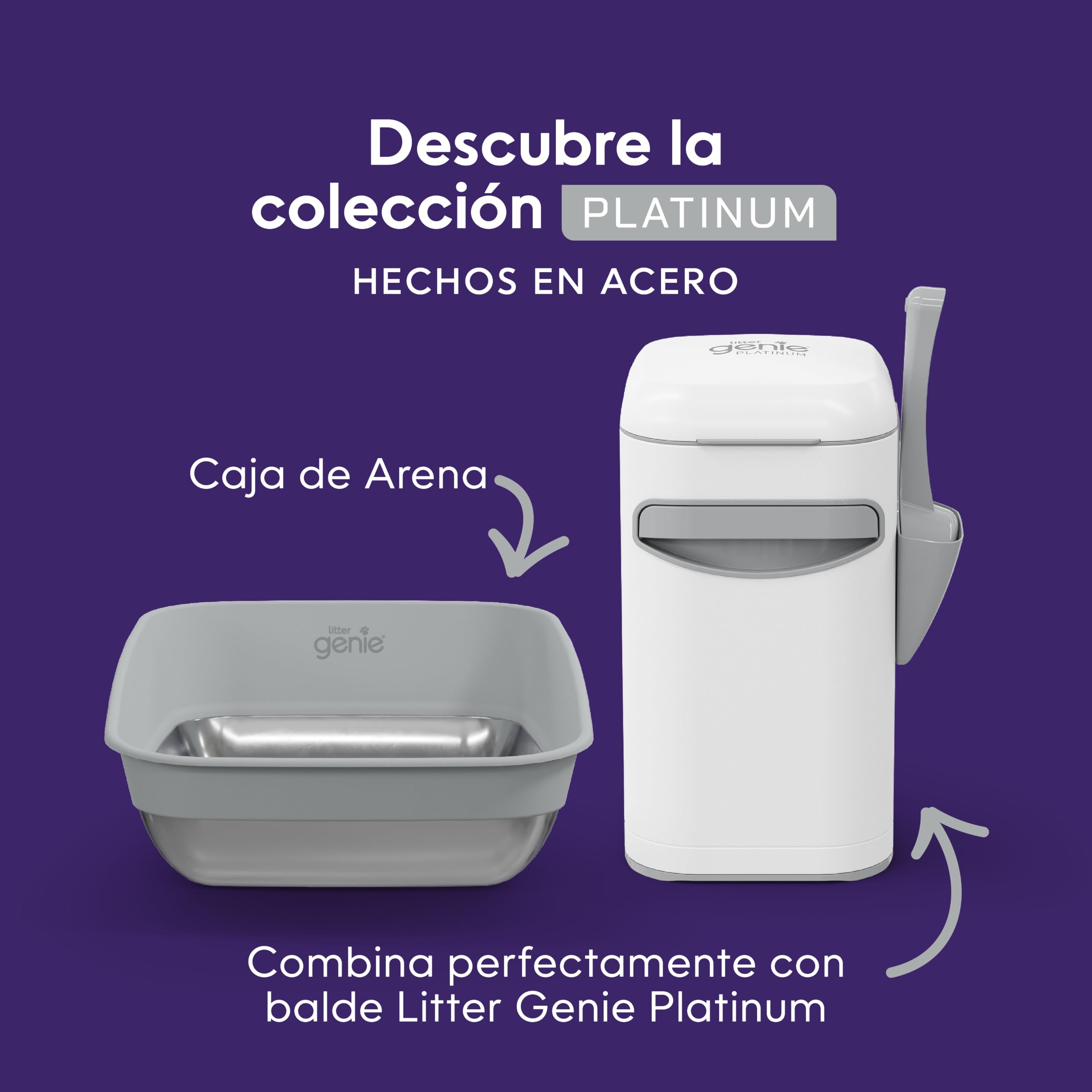 Litter Genie LitterLocker by Litter Genie LitterBox - Caja de Acero Inoxidable