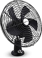 Vista 1 de Ventilador de refrigeración RV de 12 V con interruptor de 2 velocidades, ventilador de metal negro resistente de 8.75 pulgadas, 12 voltios de CC
