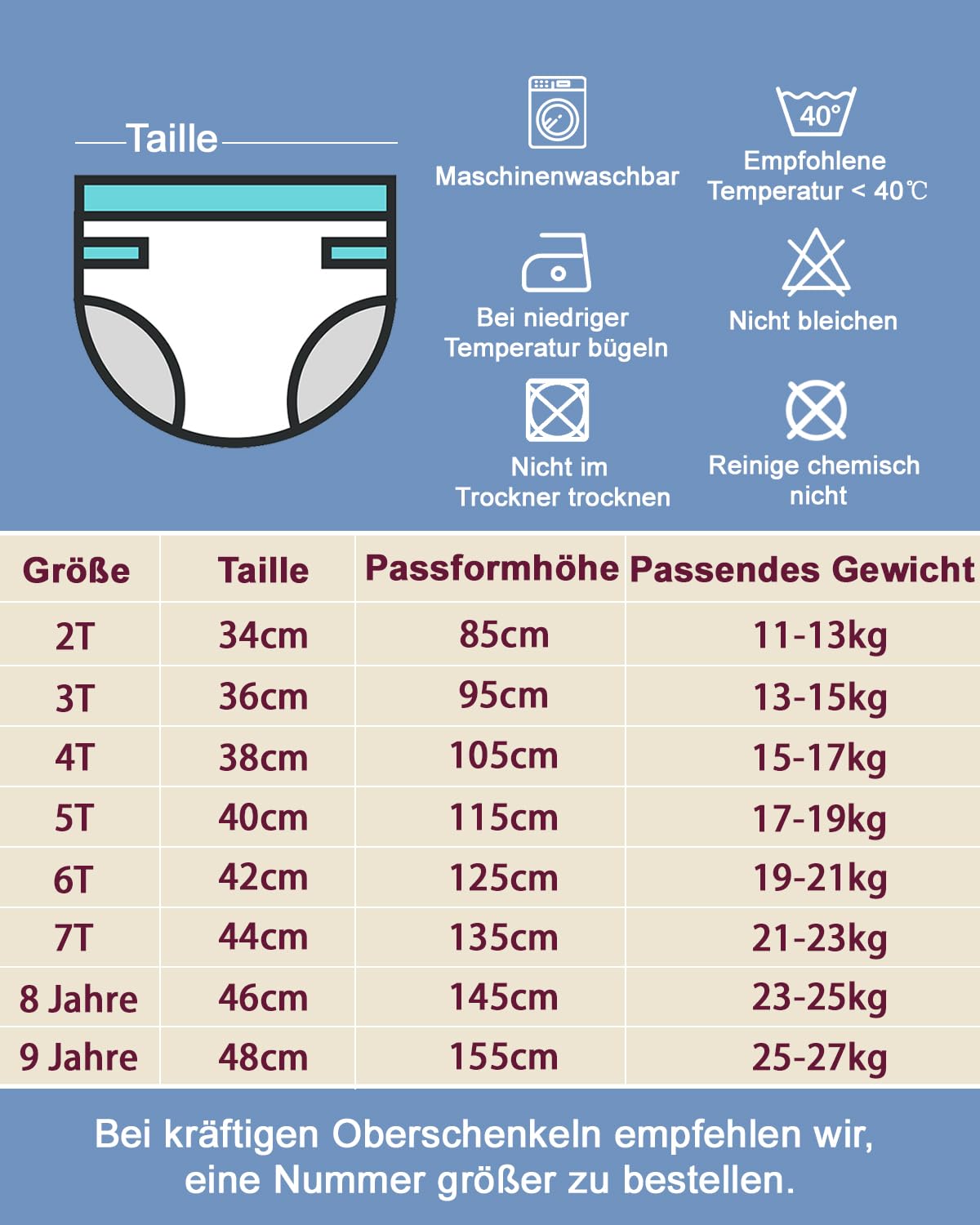 FLYISH DIRECT Töpfchen Trainingshose, Kinder Töpfchentraining Unterwäsche für Jungen und Mädchen, Kinder Töpfchen-Trainingshosen, 3T
