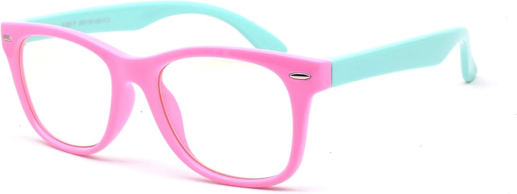 Blue Light Glasses for Kids, Flexible Computer Blue Light Blocking Glasses for Boys and Girls Age 3-9