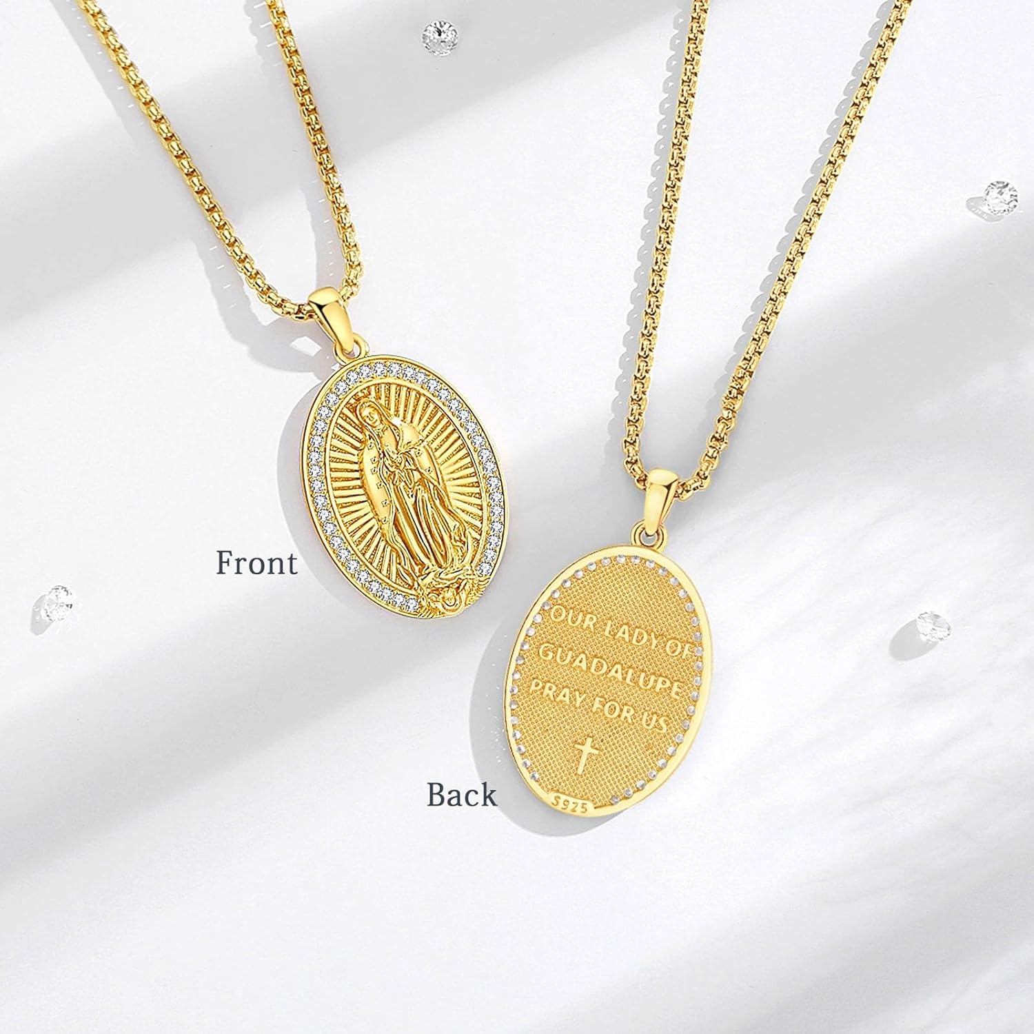 INFUSEU Faith-Inspired Christian Catholic Saint Necklaces Religious Protection Gifts for Women - Image 3