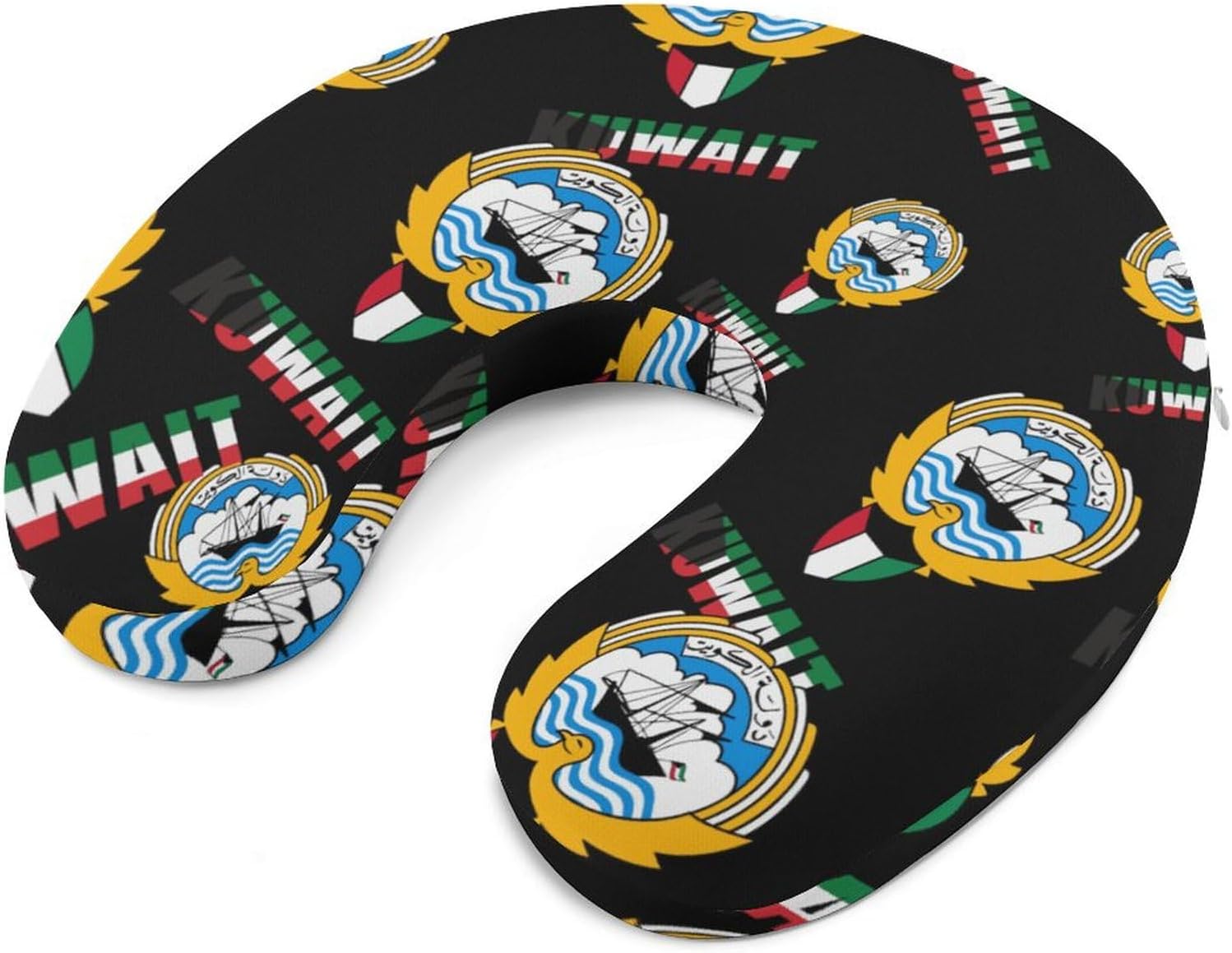 Kuwait Flag Kuwaiti National Emblem Memory Foam Pillows U Shaped Travel Neck Pillow