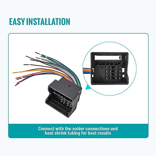Miniatura 5 de NuIth Arnés de cableado de radio estéreo para automóvil para Volkswagen 1999-2015 2000-2011 Audi BMW sin navegación de fábrica, kit de arnés de