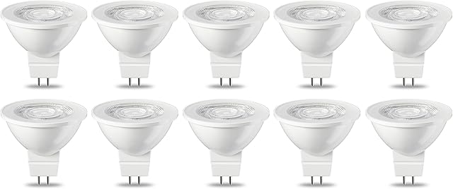 Amazon Basics LED GU5.3 MR16 Spotlight Bulb, 4.5W (equivalent to 35W), Warm White, Non Dimmable - Pack of 10