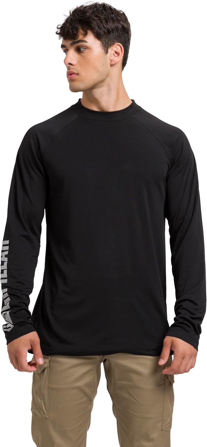 CAT Men's Lightweight Cooling Long Sleeve Crew Neck T-Shirt