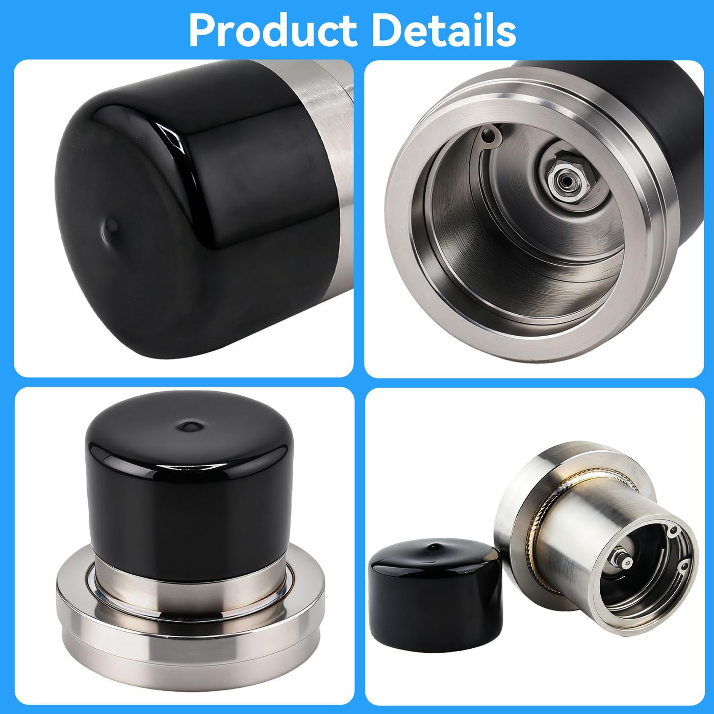 2.717" Heavy Duty Stainless Steel Bearing Protectors - Spring Loaded Hub Seal Pair with 23B Bra, Compatible with Bearing Buddy 2717-SS Style, Fits Large RV/Trailer Hubs, Corrosion Resistant