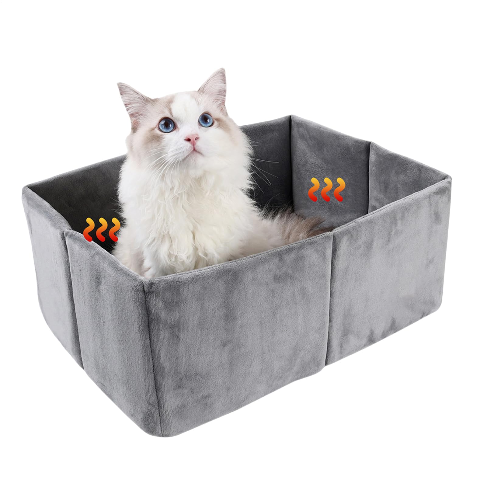 Cama térmica para gatos exterior evita el frío invernal con base antideslizante