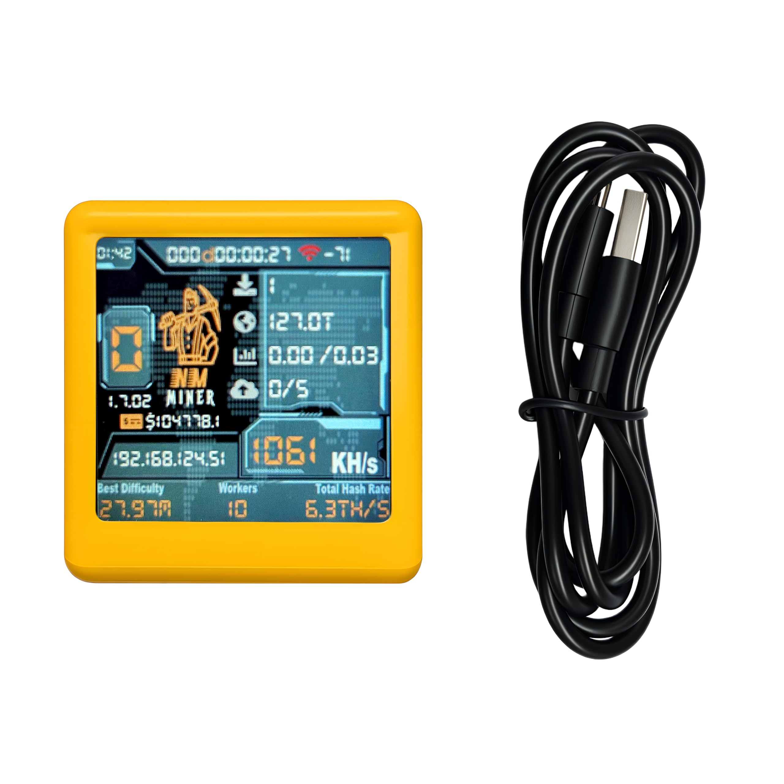 Heltec NM-TV 154 - ESP32 TFT Bitcoin Solo Lottery Miner 3.9 cm Smart Gift  Small TV Desktop Clock 1060 KH/s Hashrate, 2000% Win Boost, WiFi/BLE, não é  necessário PC : Amazon.com.br: Casa