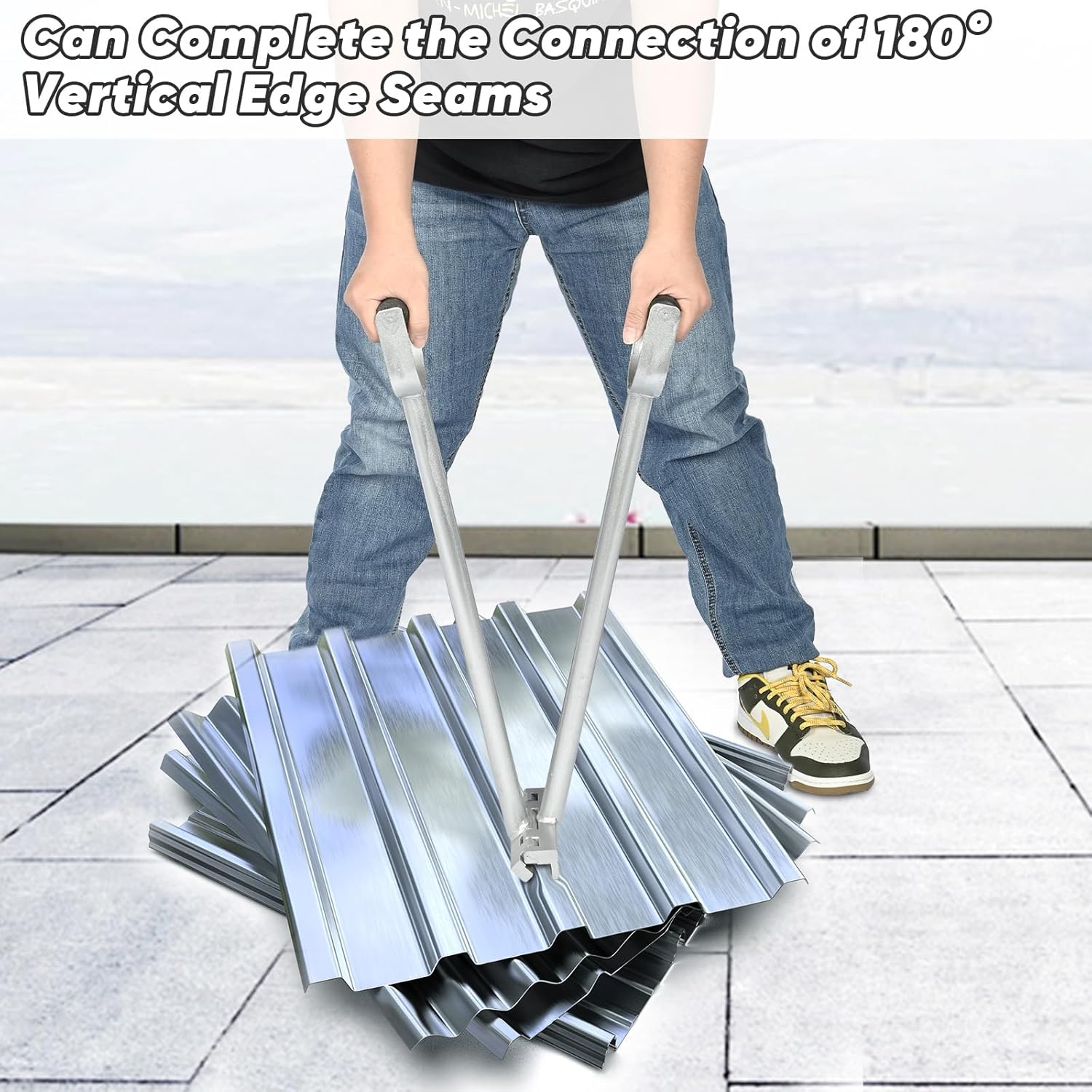 2-in-1 Hand Seamers Sheet Metal Tools, Heavy Duty Professional Standing Seam Tool for Bending and Seaming Roof Metal Edge