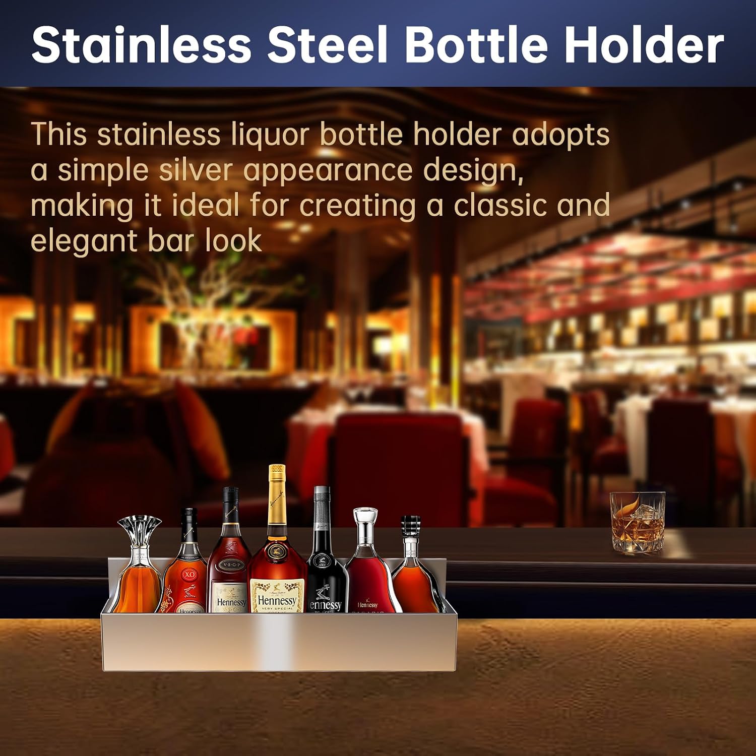 22 Inch Stainless Steel Liquor Bottle Storage Rack image 4