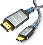 USB C à HDMI câble 6ft 4K 60Hz, Snowkids 4K [Anti-ingérence, plaqué or] USB Type C à HDMI Câble Thunderbolt 3/4 Compatible pour Mac-Book Pro/Air, i-Pad Pro, Android Ga-laxy s22/S20, Surface Pro