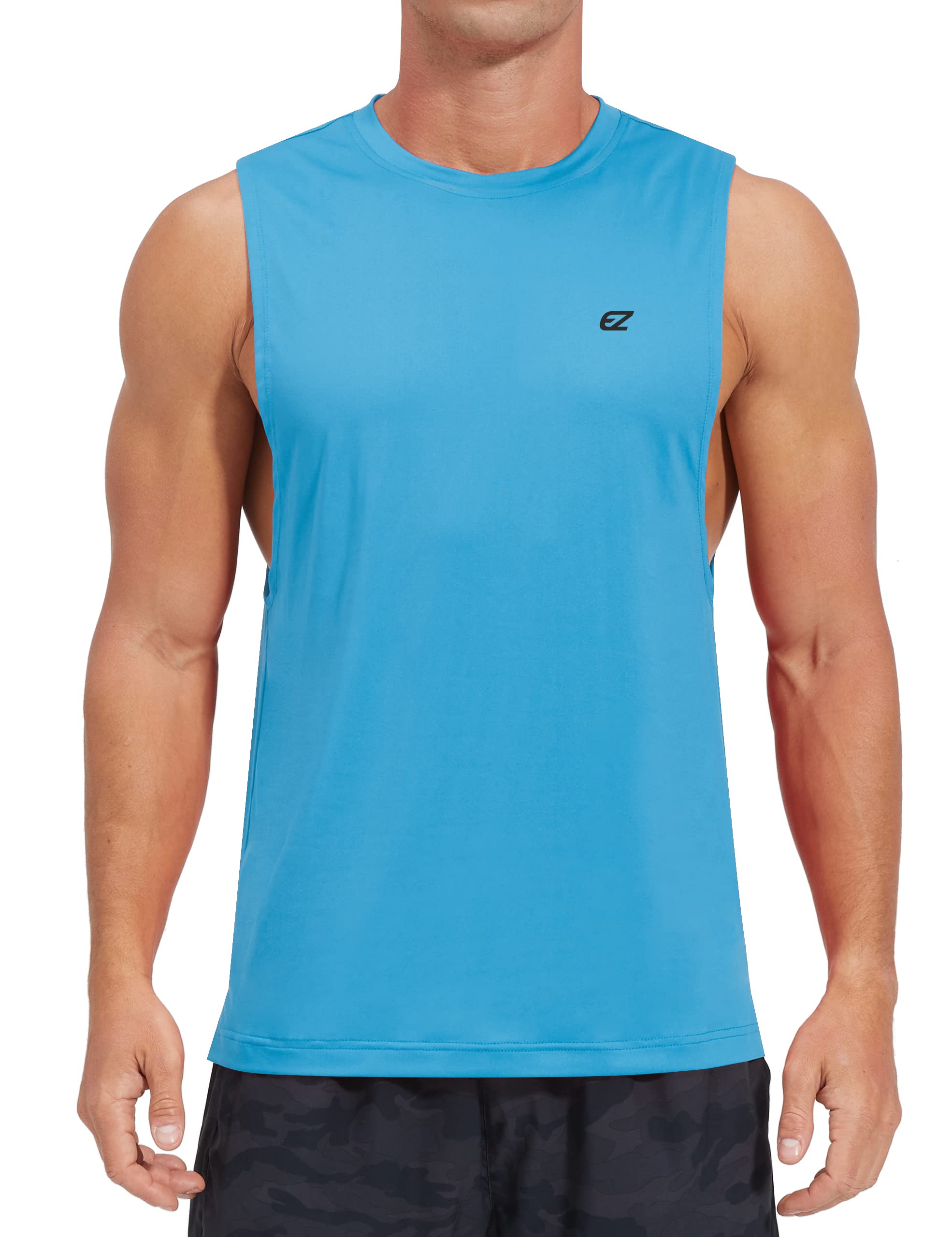 EZRUN Men's Tank Tops Swim Beach Sleeveless Shirt Quick Dry Gym Workout Stringer Muscle Tshirts Big and Tall