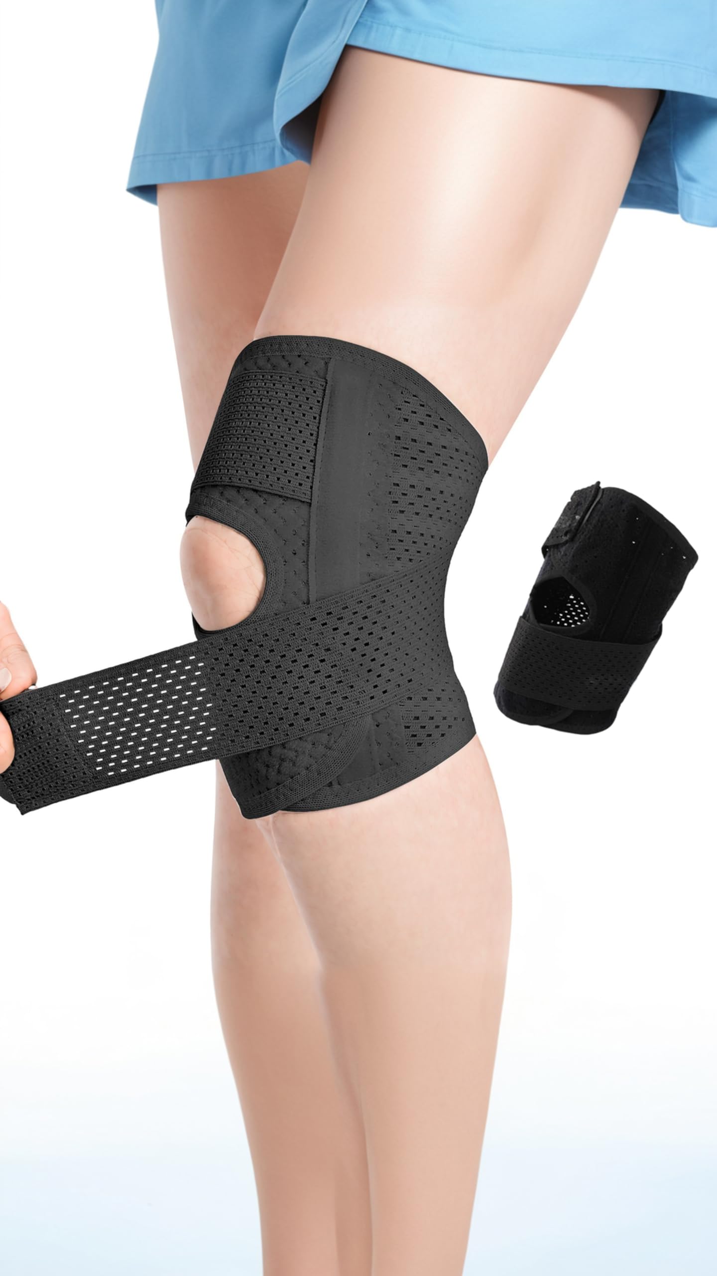 Sponsored Ad – Sweet seven Breathable Knee Brace with Side Stabilizers - Relief for Meniscus Tear, ACL, Arthritis, and Joint Pain. Adjustable Support for Sports Injuries - Men and Women One PCS|Black|Right. - M