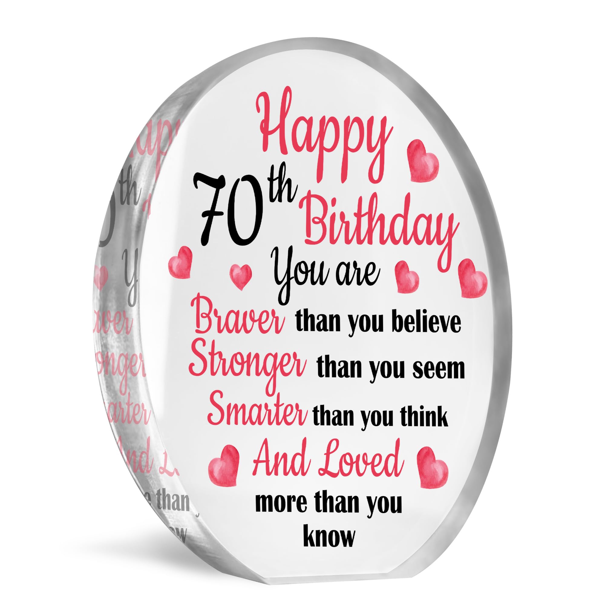 Red Ocean 70th Birthday Gifts For Mum Auntie Sister Nan Nanny Acrylic Plaque Keepsake Gift for Her Sister 70th Birthday Presents Birthday Gifts for 70th Auntie Gift Mum Gift Nanny Gift