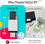 Liene PixCut S1 Kit Inspirer - Imprimante tout-en-un Sticker couleur & Machine de découpe, Imprimante photo à colorant thermique, 300 DPI, Marqueur d'étiquettes de couleur avec 180 Feuilles (36 Photo + 144 Papier autocollant)