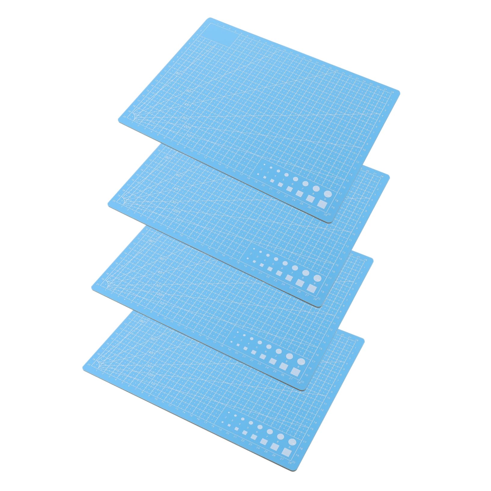 ERINGOGO 4pcs Grid Design Cutting Mats Smooth Pvc Cutting Board for Art Craft Safe Round Edges