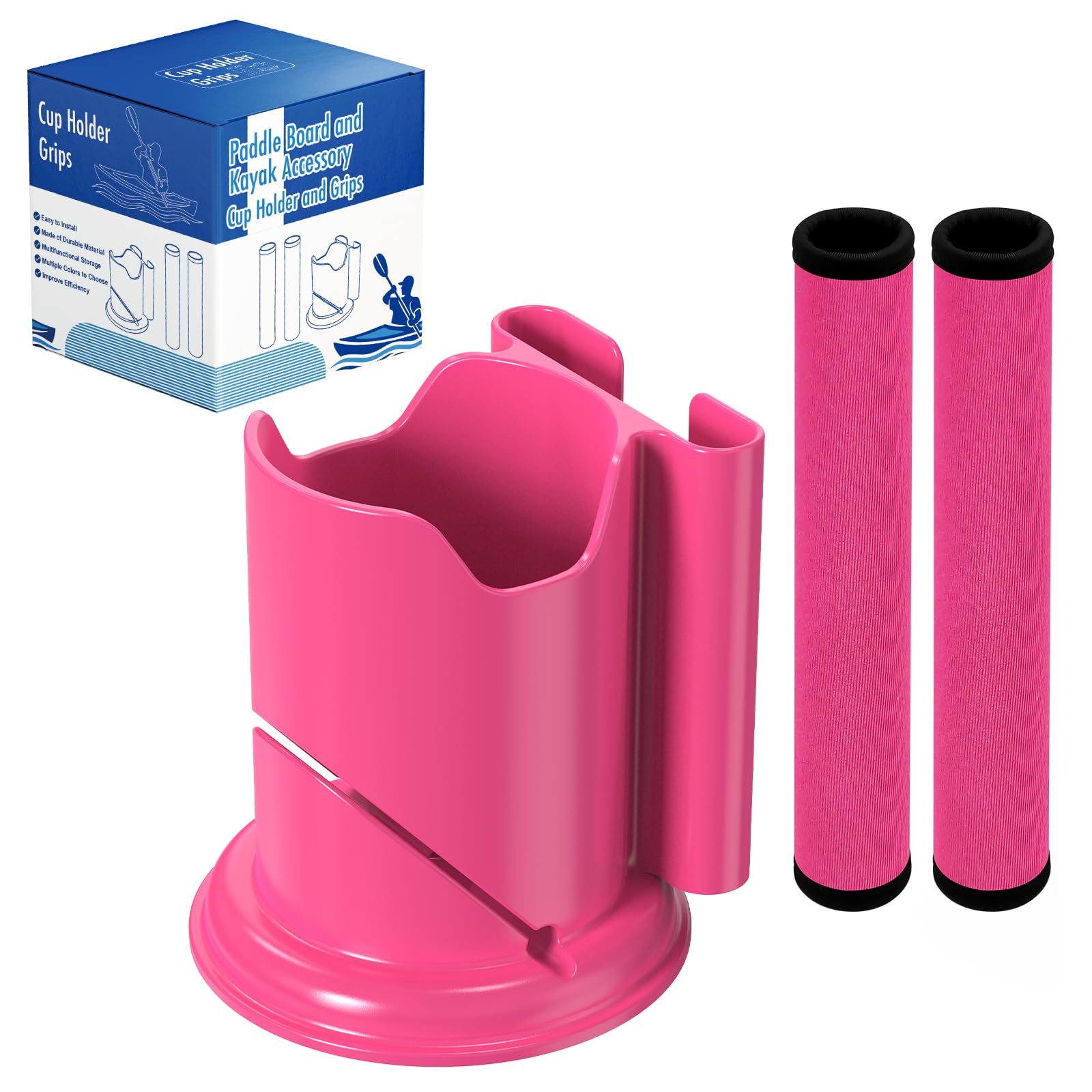 Paddle Board and Kayak Cup Holder, Paddle Grips, Paddle Board and Kayak Accessories Kit (Red)