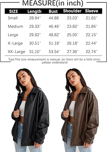 Miniatura 6 de Trendy Queen Chaquetas de cuero para mujer, de gran tamaño, de imitación para motocicleta, abrigo de motociclista, trajes de otoño, ropa de moda 2023
