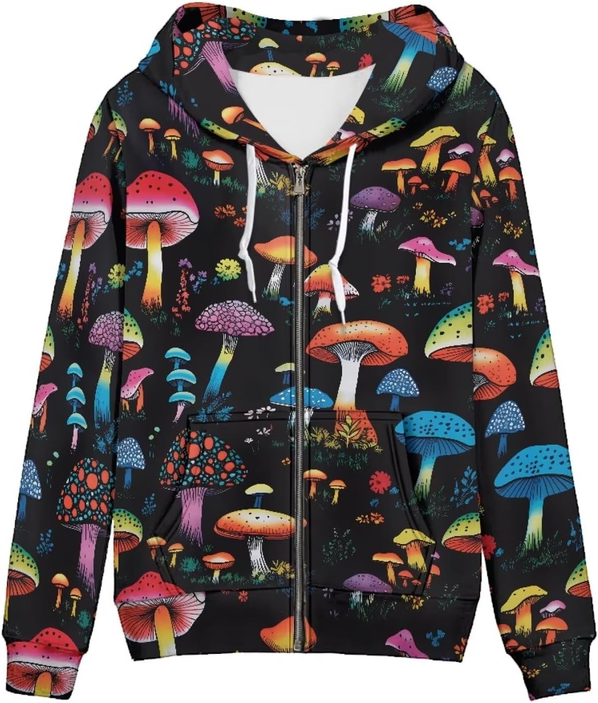 ZOUTAIRONG Trendy Zip Up Jacket Hoodies for Women Fall Clothes XS-5XL Activewear Fashion Tops Y2K Clothing