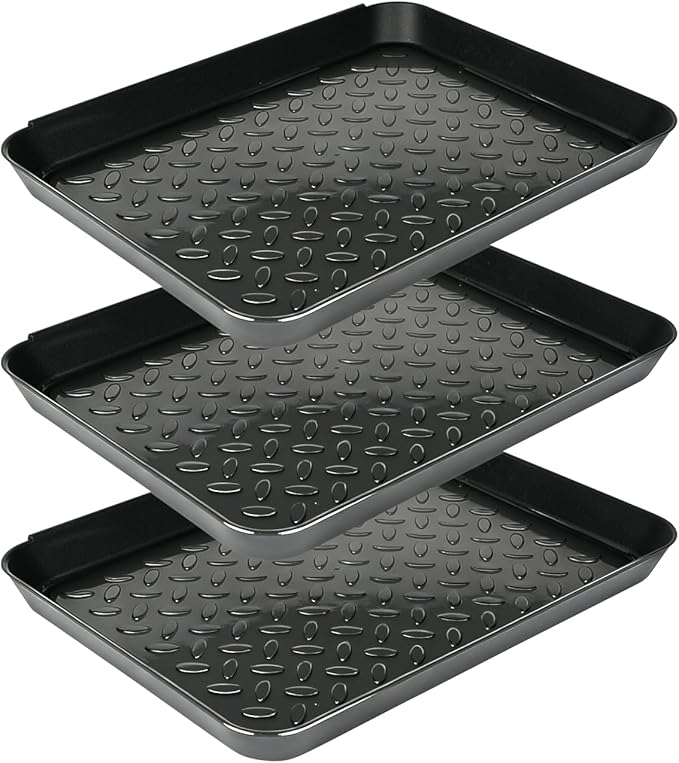 3Pcs Boot Tray 14 x 11 Inch Waterproof Boot Mat Wet Shoe Tray & Pet Food Mat, Multi-Purpose Garden Tool for Entryway Indoor Boots Shoes Pets