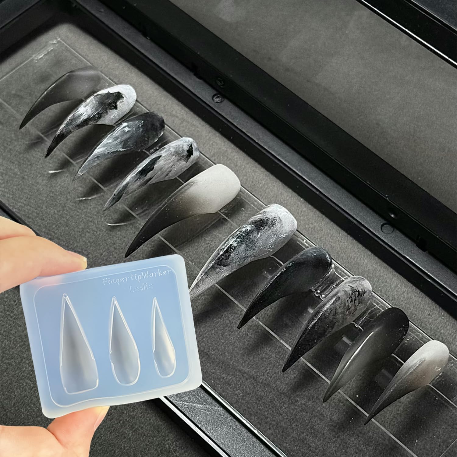 1 Pcs Silicone Nail Molds Dragon Claw Curved Nail Art Molds Embossed 3D Carving Template Modeling Luxury Eagle Claw Design Silicone Nail Art Molds Making Tool Decor Accessories for Women image 4