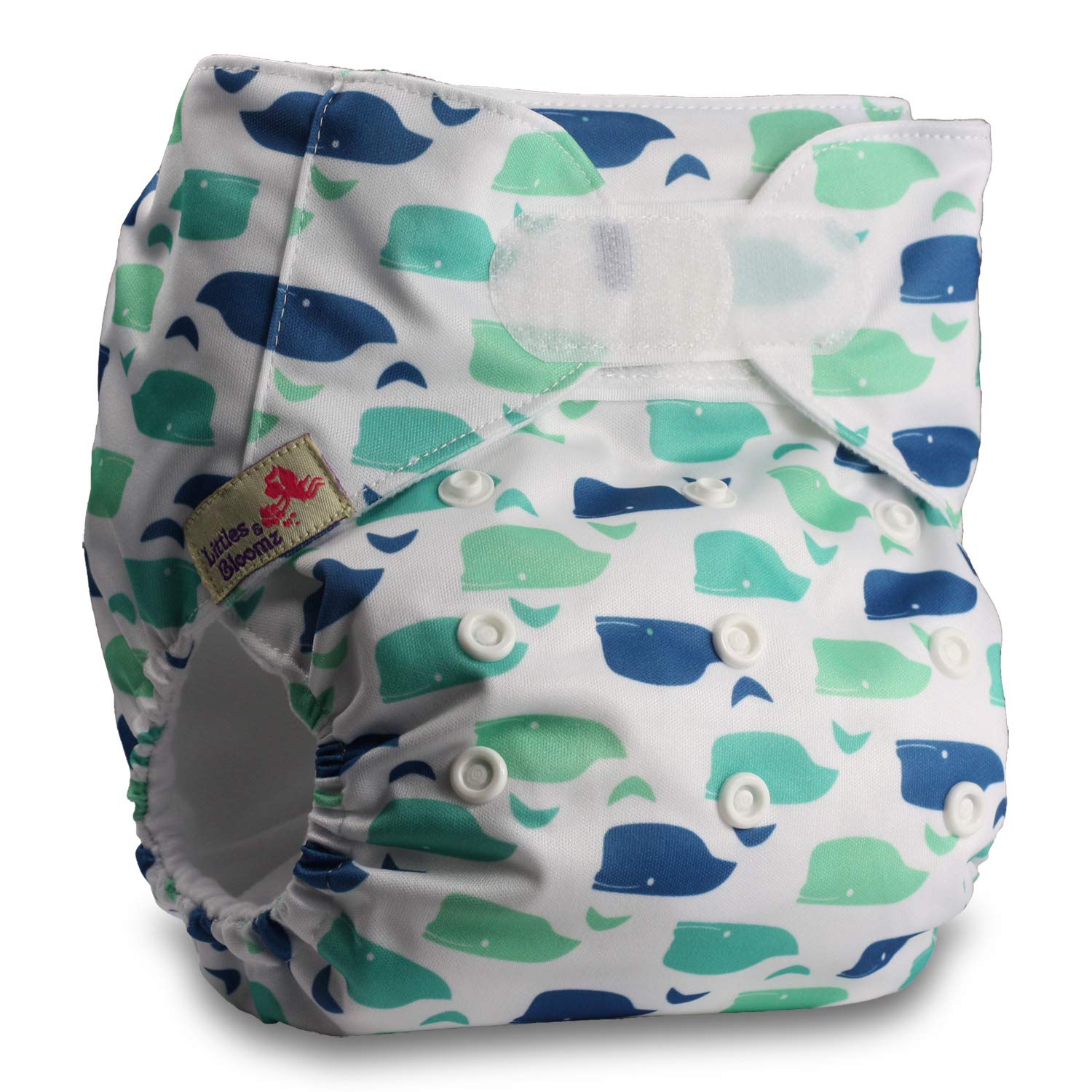 Littles & Bloomz, Reusable Pocket Cloth Nappy, Fastener: Hook-Loop, Set of 1, Pattern 64, Without Insert