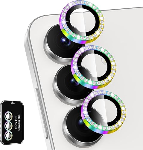 Miniatura 83 de Protector de lente de cámara para Samsung Galaxy S25 FE, cubierta individual de lente de vidrio templado con anillo de metal, [fuerte adsorción]