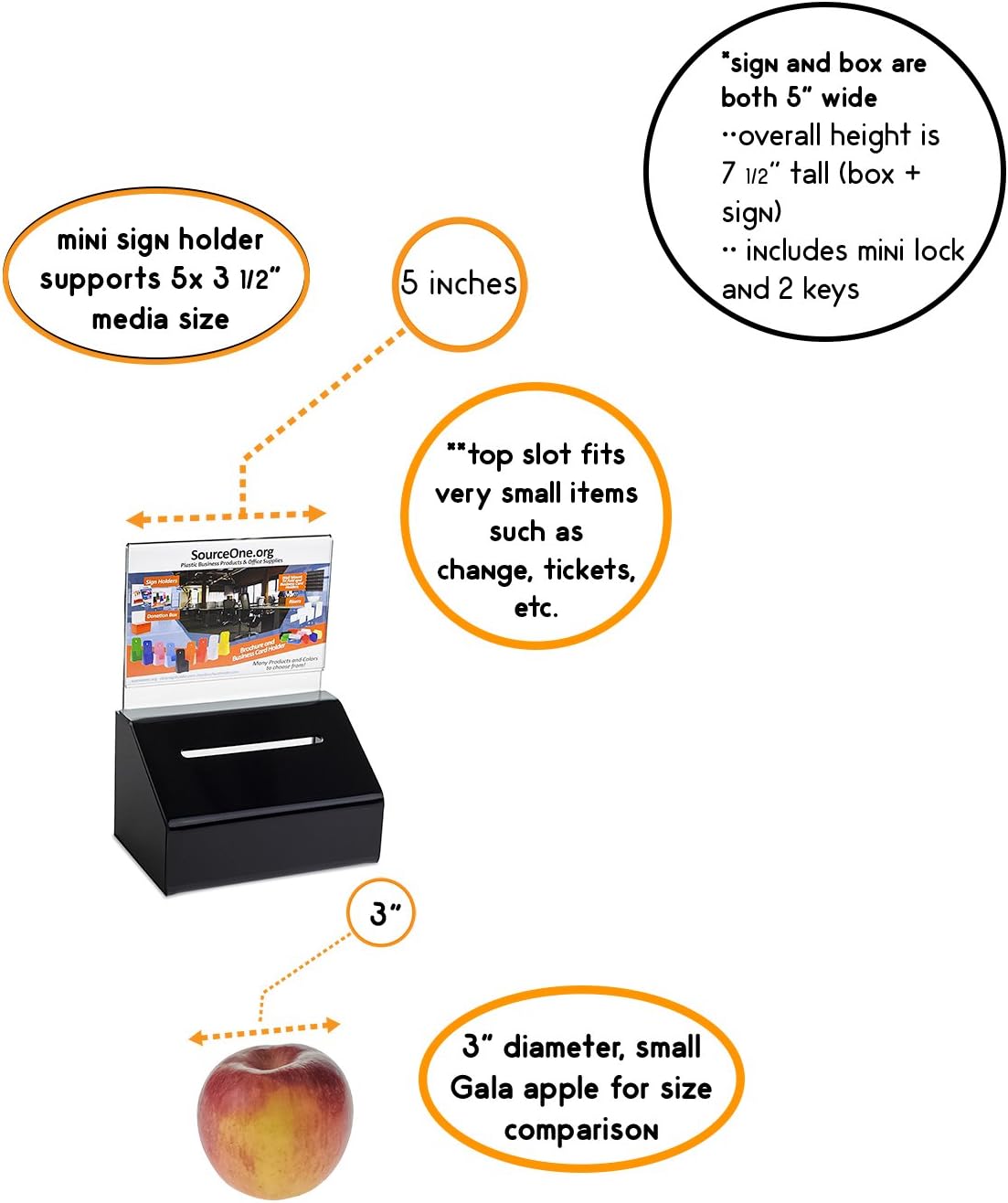 Acrylic Heavy Duty Donation/Ballot Box with Lock and Sign Holder