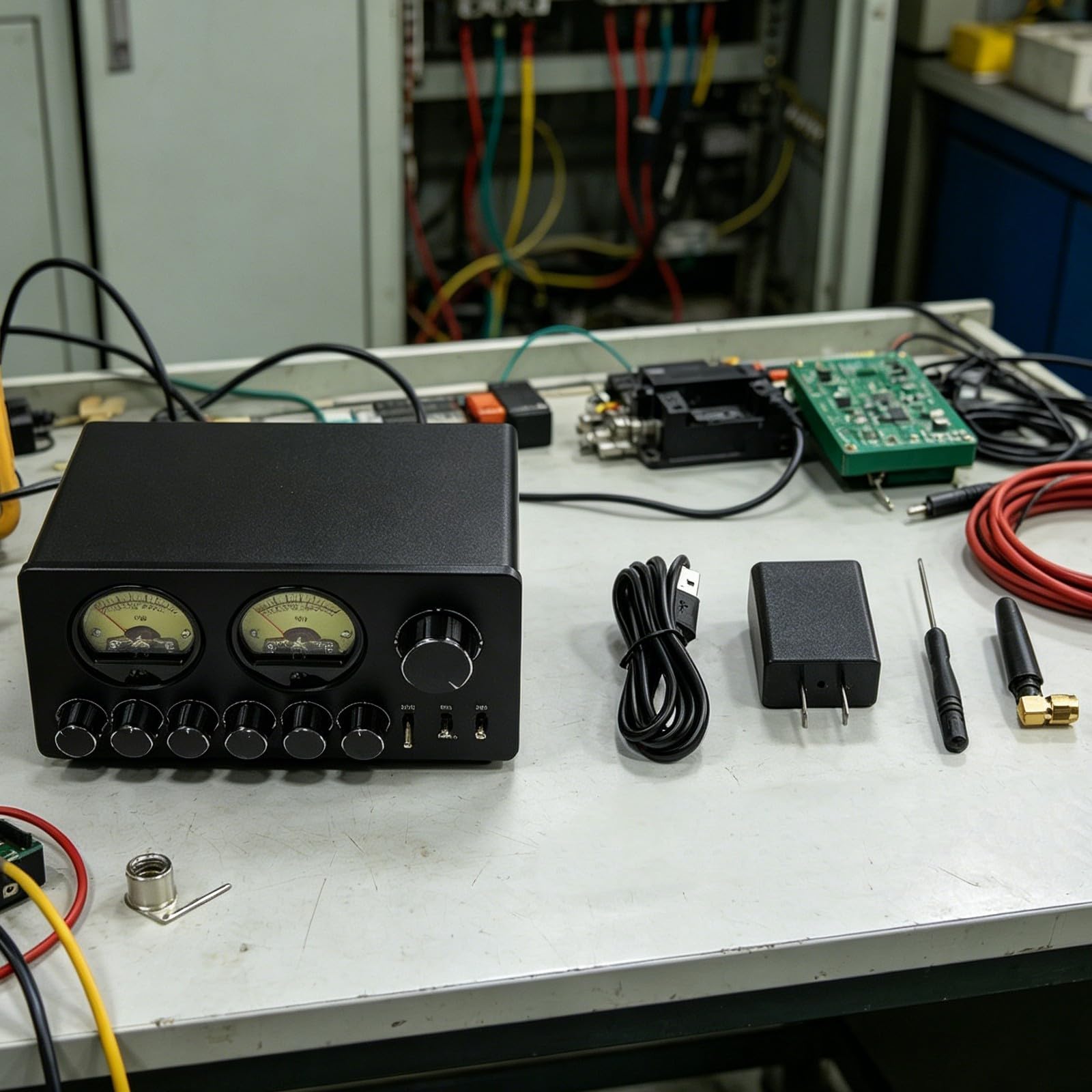 Preamplificador EQ de 5 bandas con receptor BT para vu metros de 5 bandas