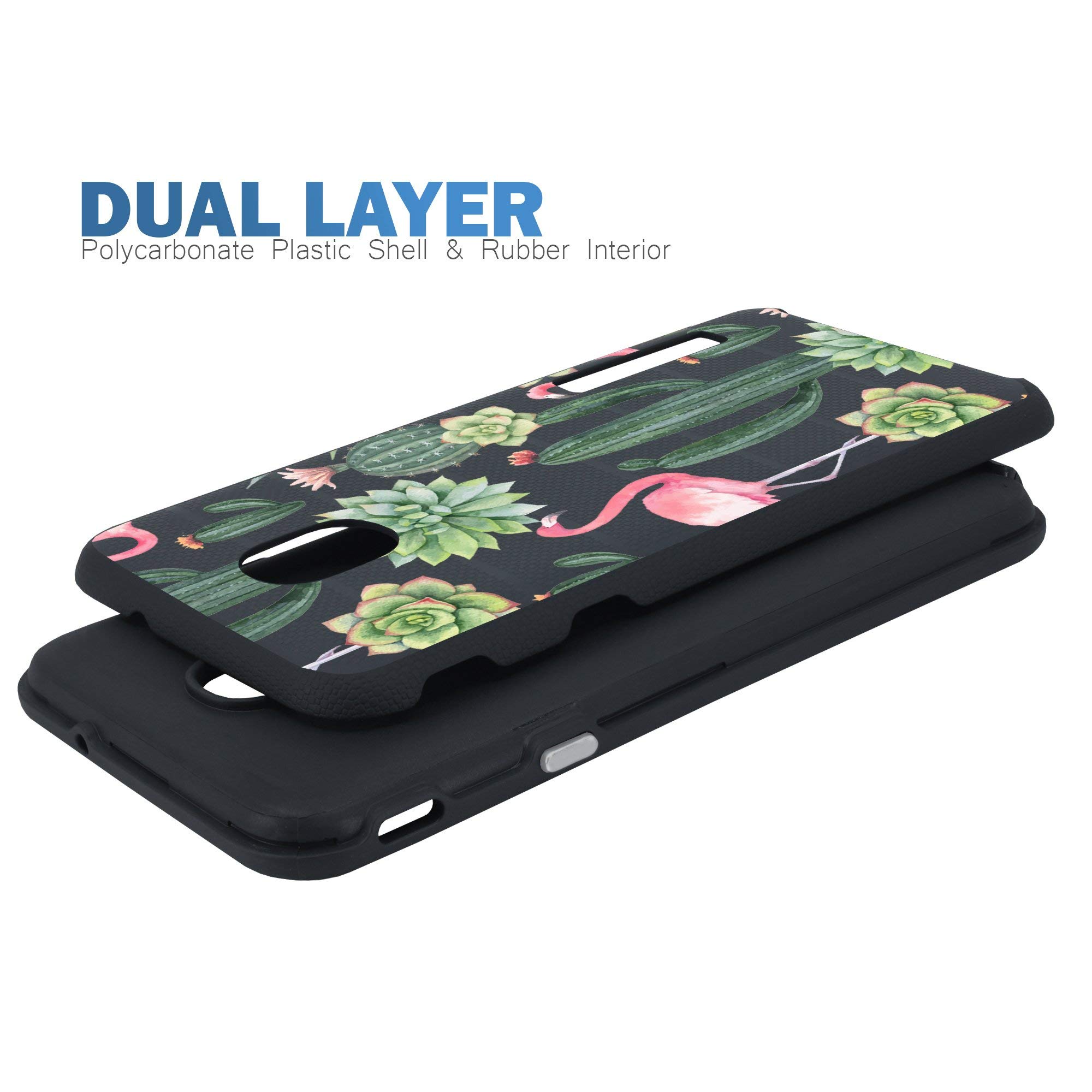 Custodia Morbida Per Galaxy J7 2018 Con Cactus: Flessibile E Antiurto, Trasparente Con Motivo Floreale, TPU Sottile