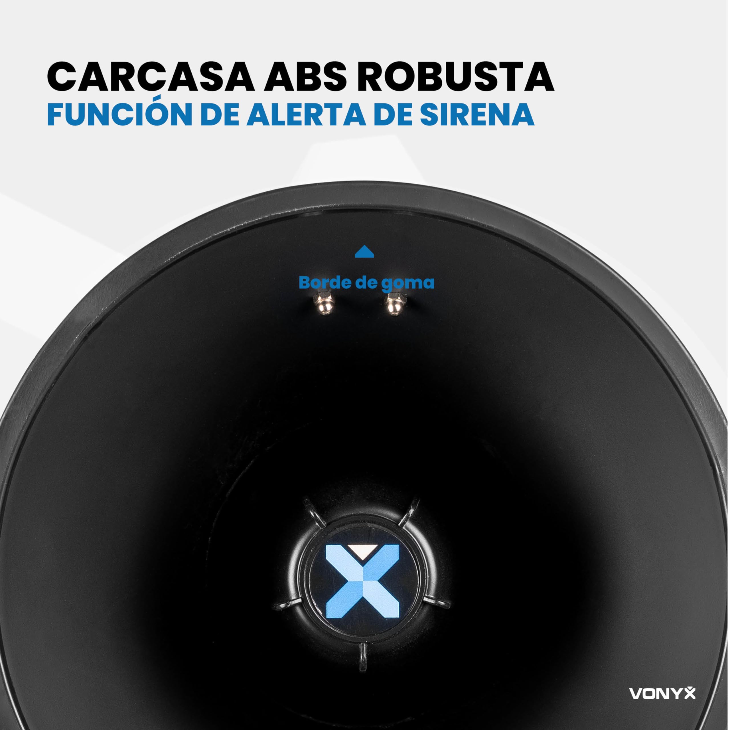 Vonyx MEG075 Megáfono Bluetooth Portátil 75W, Reproductor MP3, Batería Recargable, Negro