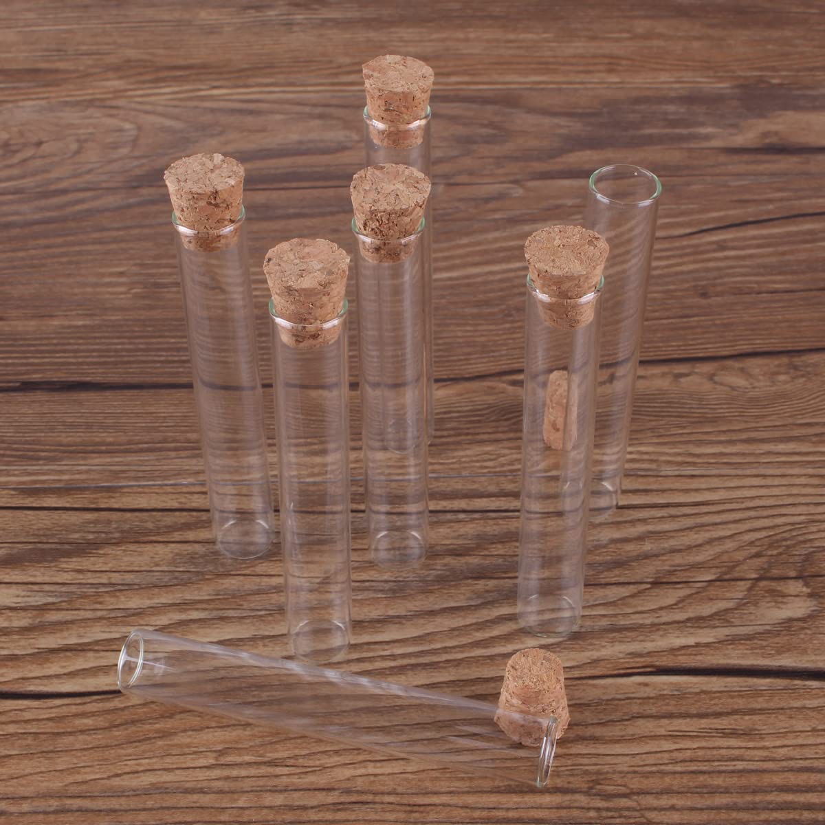 SYLALE Lote de 100 Mini Tubos de ensayo de 4 ml/5 ml con tapón de Corcho, frascos, Viales, Manualidades.(5ml)