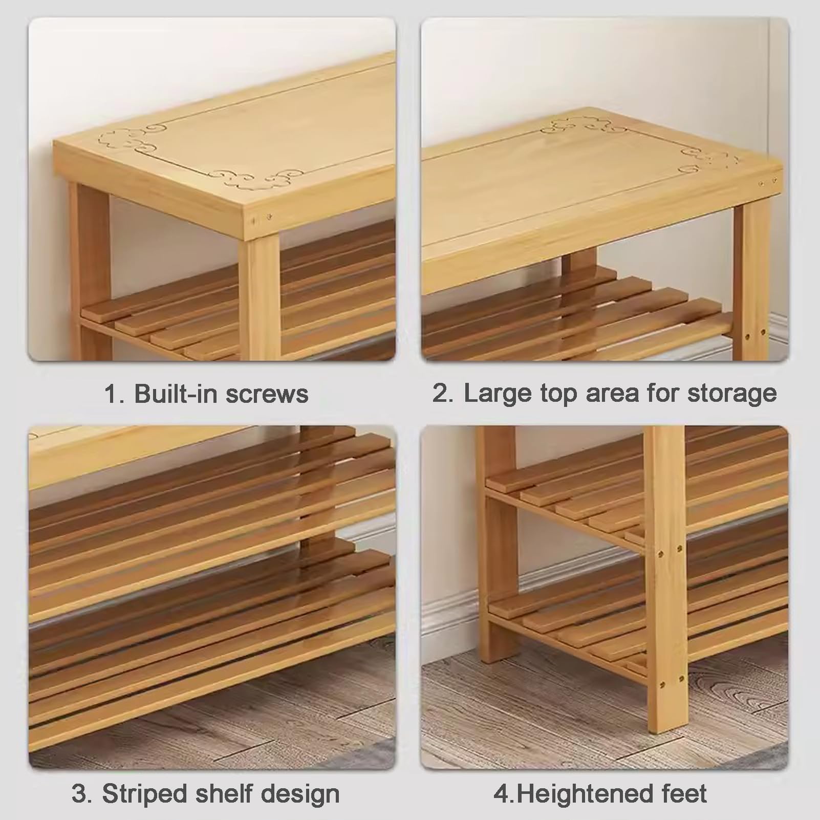 3-Tier Shoe Rack with Seat Entrywayfor Hallway Living Room Bathroom – Stylish Storage Solution for Shoes And Essentials