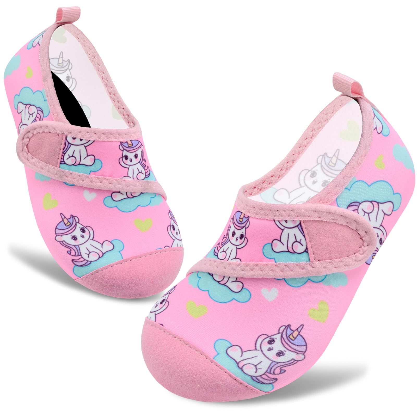 VIFUUR Kids Water Shoes Boys Girls Barefoot Water Sports Socks Hook&Loop Beach Shoes Quick Dry Aqua Socks Swim Walking Outdoor Sports for Toddler