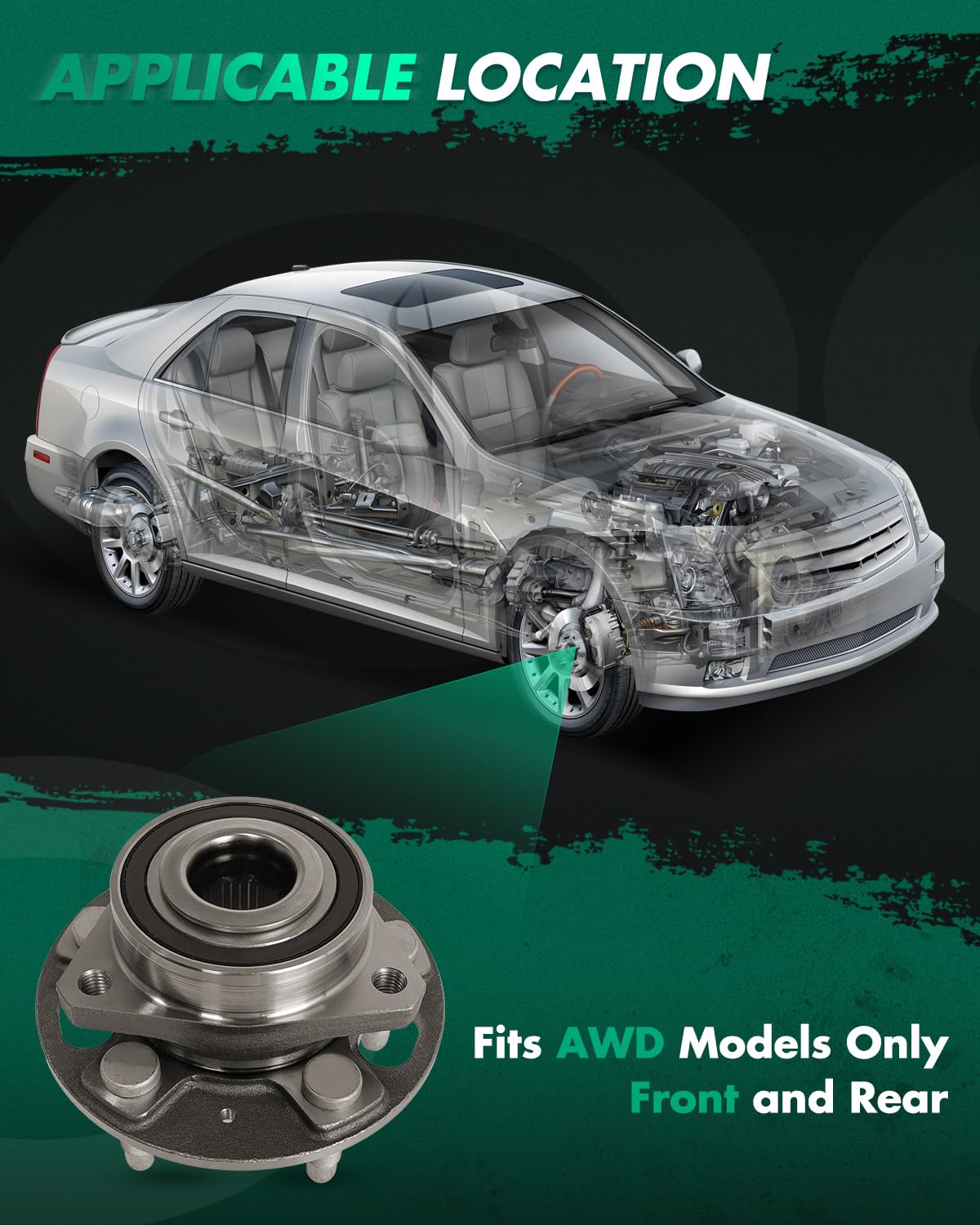 Amazon | SCITOO 513288 ホイールハブアセンブリ交換用フロントキット