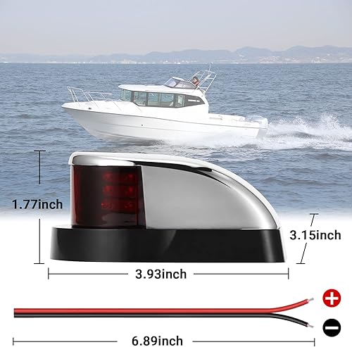 Miniatura 5 de Qidoe Luces de navegación para barcos, luz de navegación LED marina, luz de arco LED para barco, 12 V IP68 impermeable lámpara de navegación marina