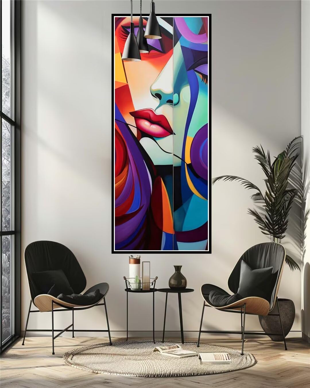 Pintar por Numeros Adultos Abstracto Cara 120 X 50cm, Acrílico Cuadros para Pintura por Numeros Kit Manualidades Adultos, DIY Paint by Numbers para Decoración del Hogar Pared Regalos (Sin Marco)-YH498