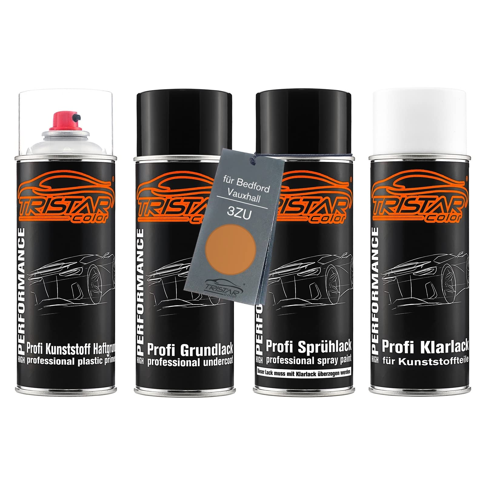 TRISTARcolor Zestaw w sprayu do plastiku do Bedford 3ZU Aztec Gold Metallic | do Bedford / Vauxhall, Lakier samochodowy, Zestaw aerozoli do zderzaka/plastiku
