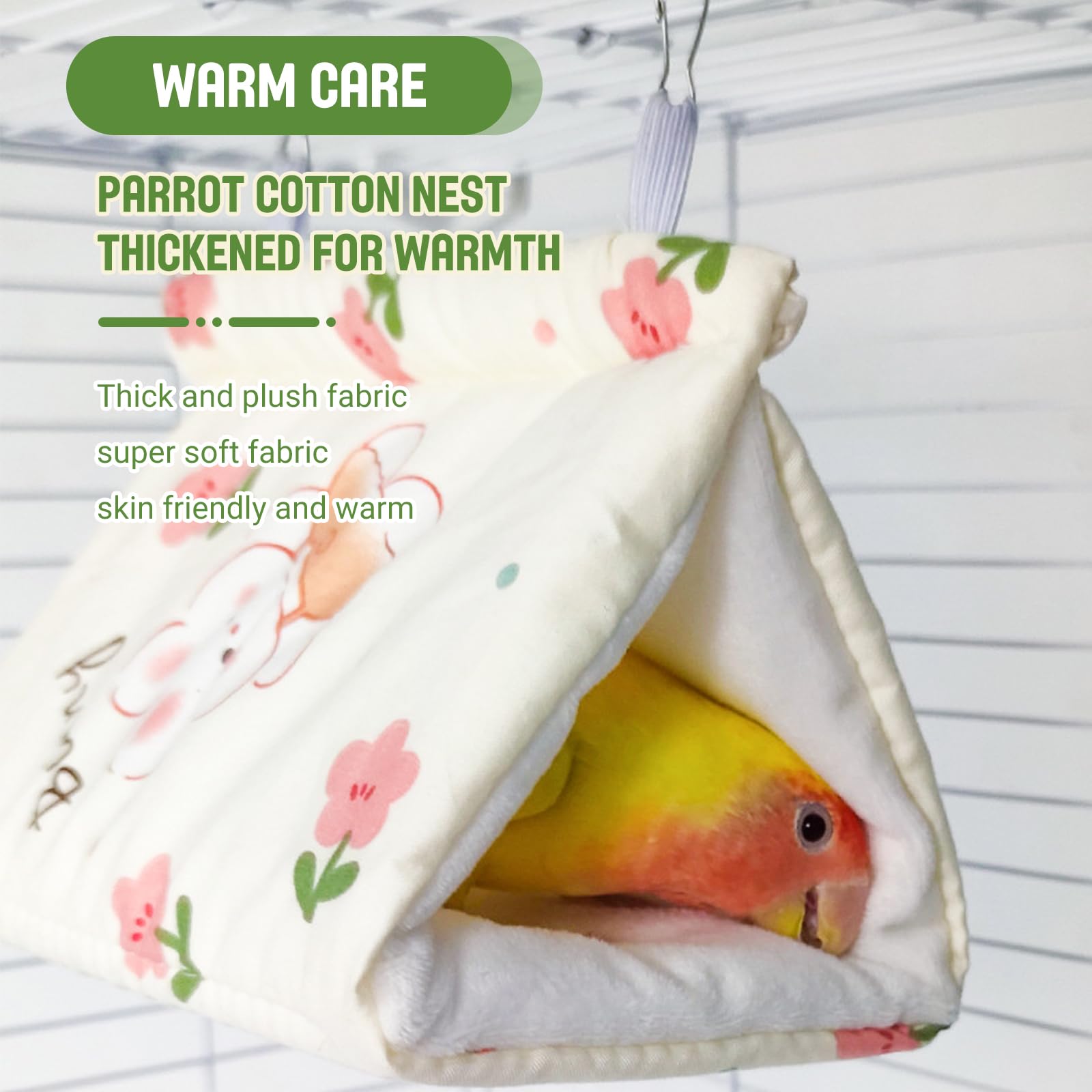 Casa de nido de pájaros cálida de invierno, felpa esponjosa, 17,5 cm x 10 cm, cama colgante de invierno cálida para pájaros, nido de loro, cabaña para loros, periquitos, cacatúas, periquitos