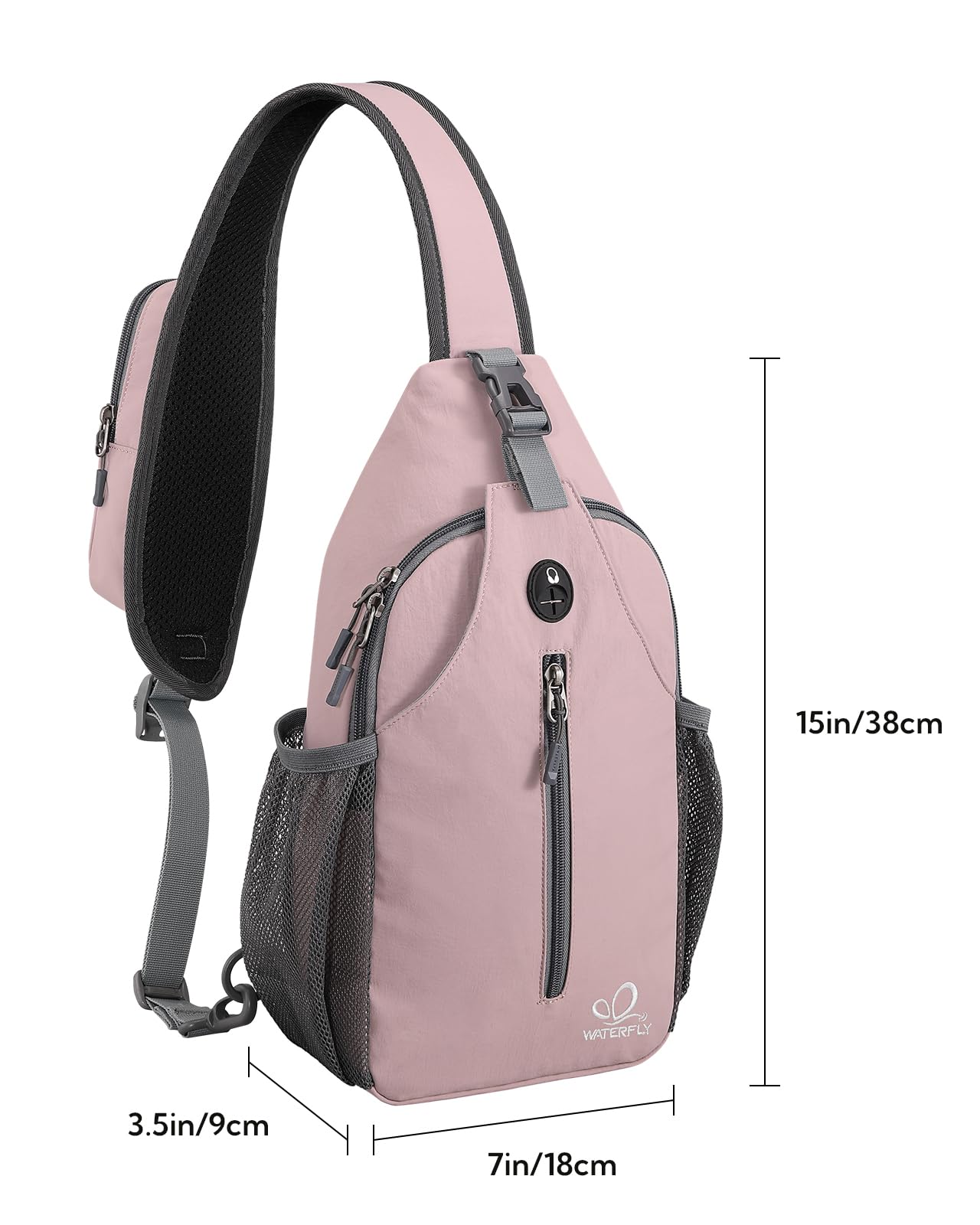 WATERFLY Crossbody Sling Backpack Sling Bag Travel Hiking Daypack view 3