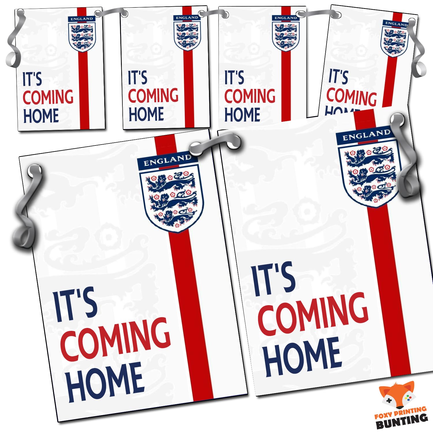 England Its Coming Home Badge Multi Pack Bunting England 2024 (10 Meters)