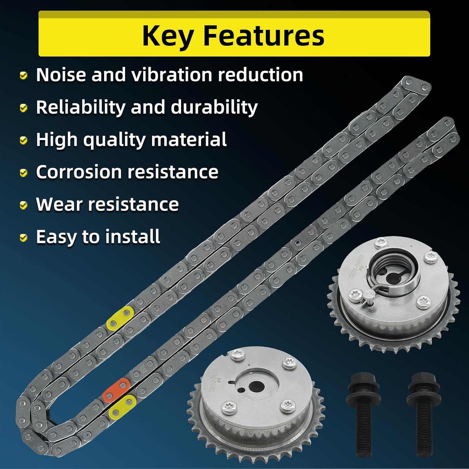 Timing Chain Kit 2.5 for Toyota Camry 2010-2014 RAV4 2009-2011 Venza Highlander Avalon Sienna, for Scion TC 2011 2012 2.5L 2.7 Engine Time Kit with VVT Sprockets 13506-0V010 13070-0V010 13540-36010