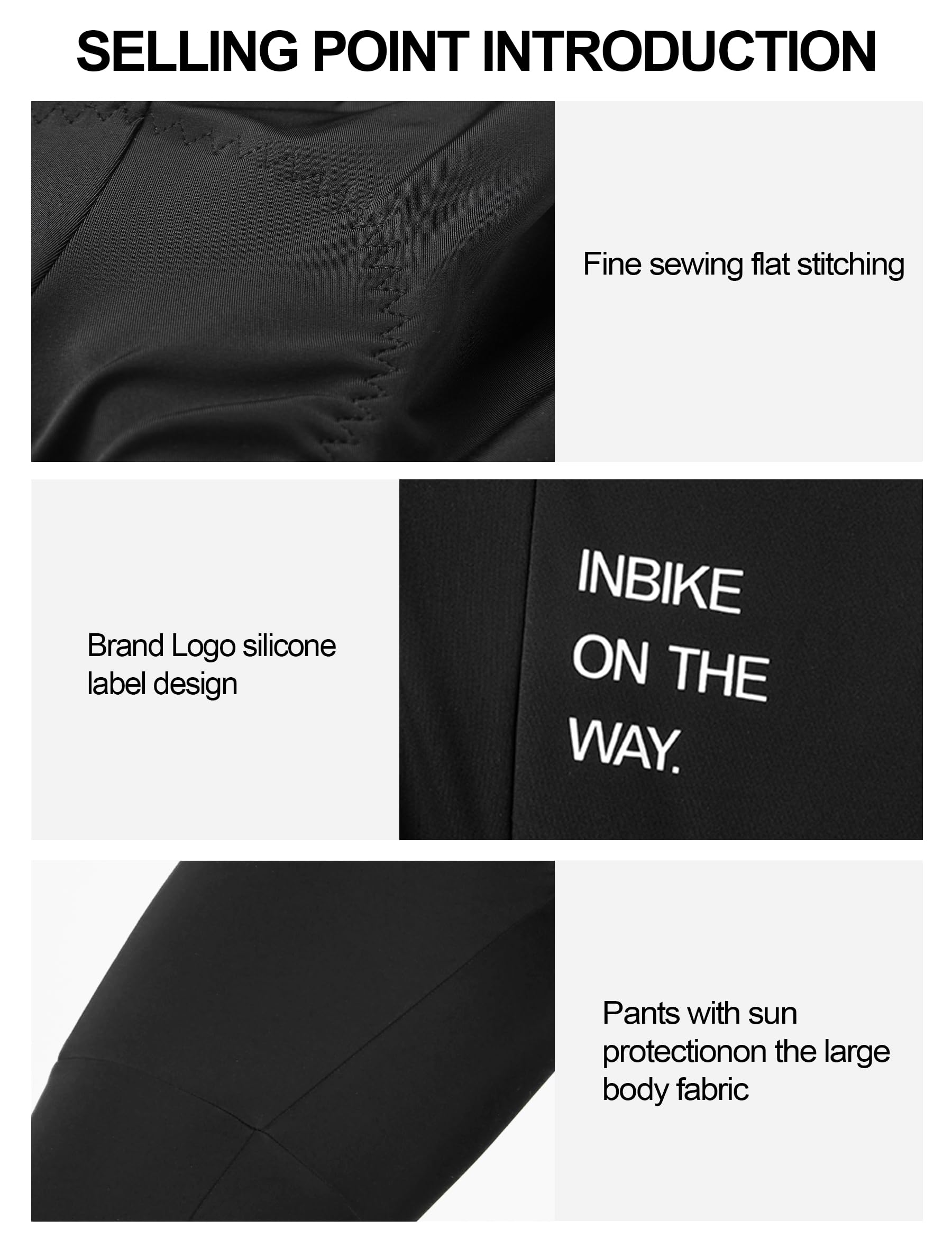INBIKE Pantalon Cycliste Homme Rembourré Respirant Pantalon Cyclisme à Bretelles avec Poches Leggings de Vélo Collants de Cyclisme Longues VTT