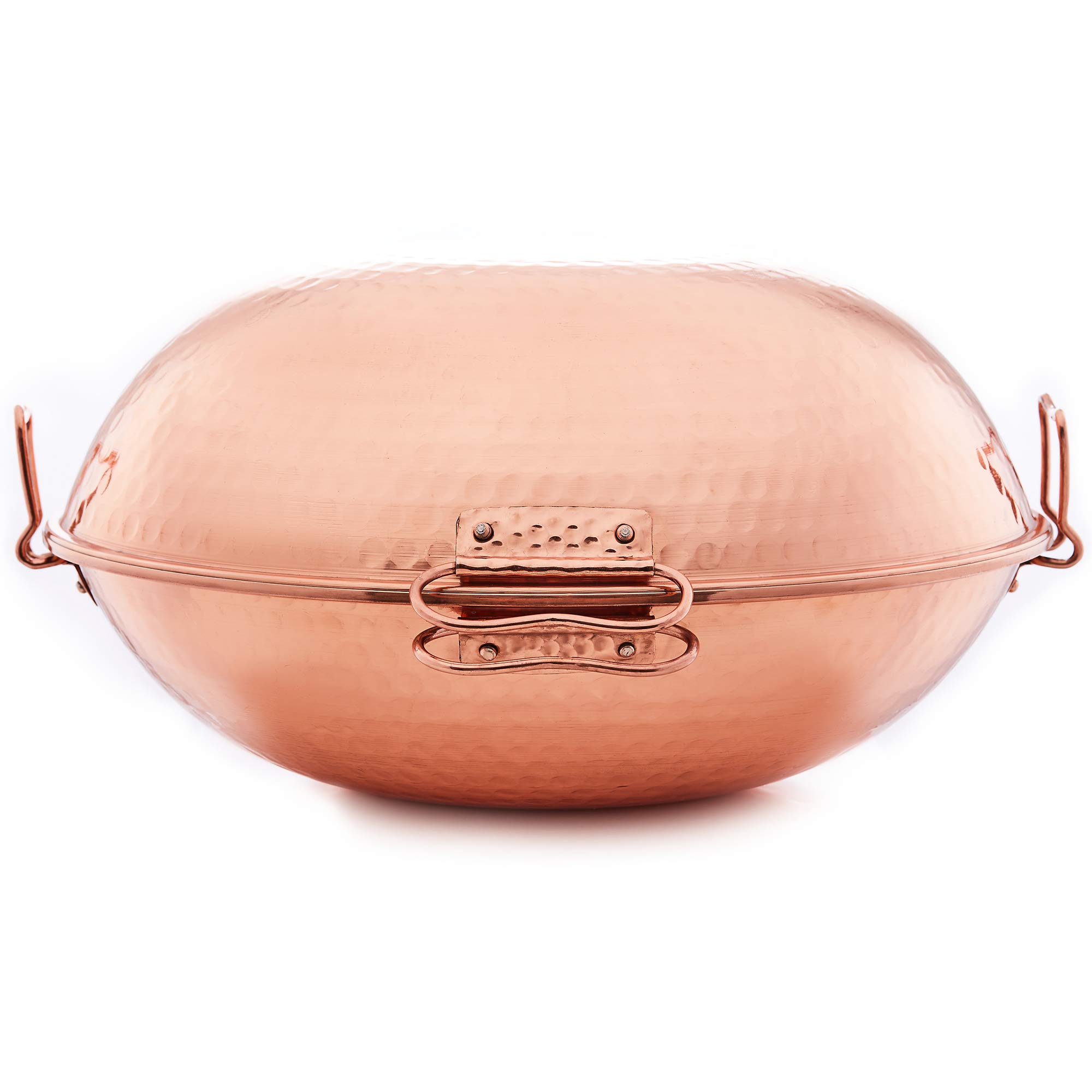Cataplana Original Tradicional Portuguesa en cobre apto para gas, vitroceramica y horno, diámetro 36 cm