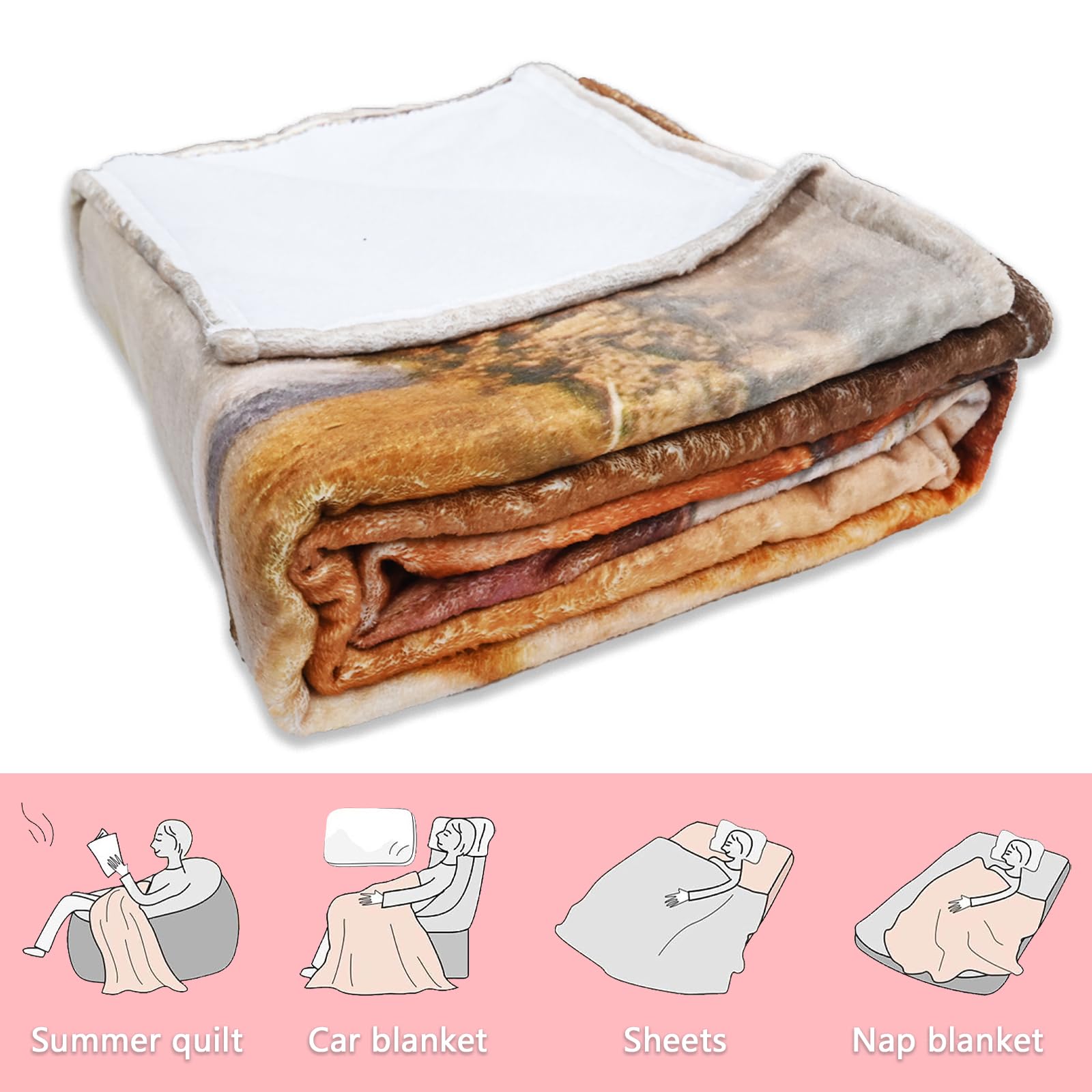 Coperta motivo cavallo 130x150cm Morbida flanella soffice e calda, coperta modello cavallo 3D come coperta divano coperta divano copriletto (B, 150x200cm)