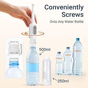 Portable Bidet for Travel Electric Peri Bottle with Dual Spray Modes, 360 Nozzle, Water Bottle Adapter, USB Rechargeable, Waterproof, Travel Bidet for Postpartum & Personal Hygiene