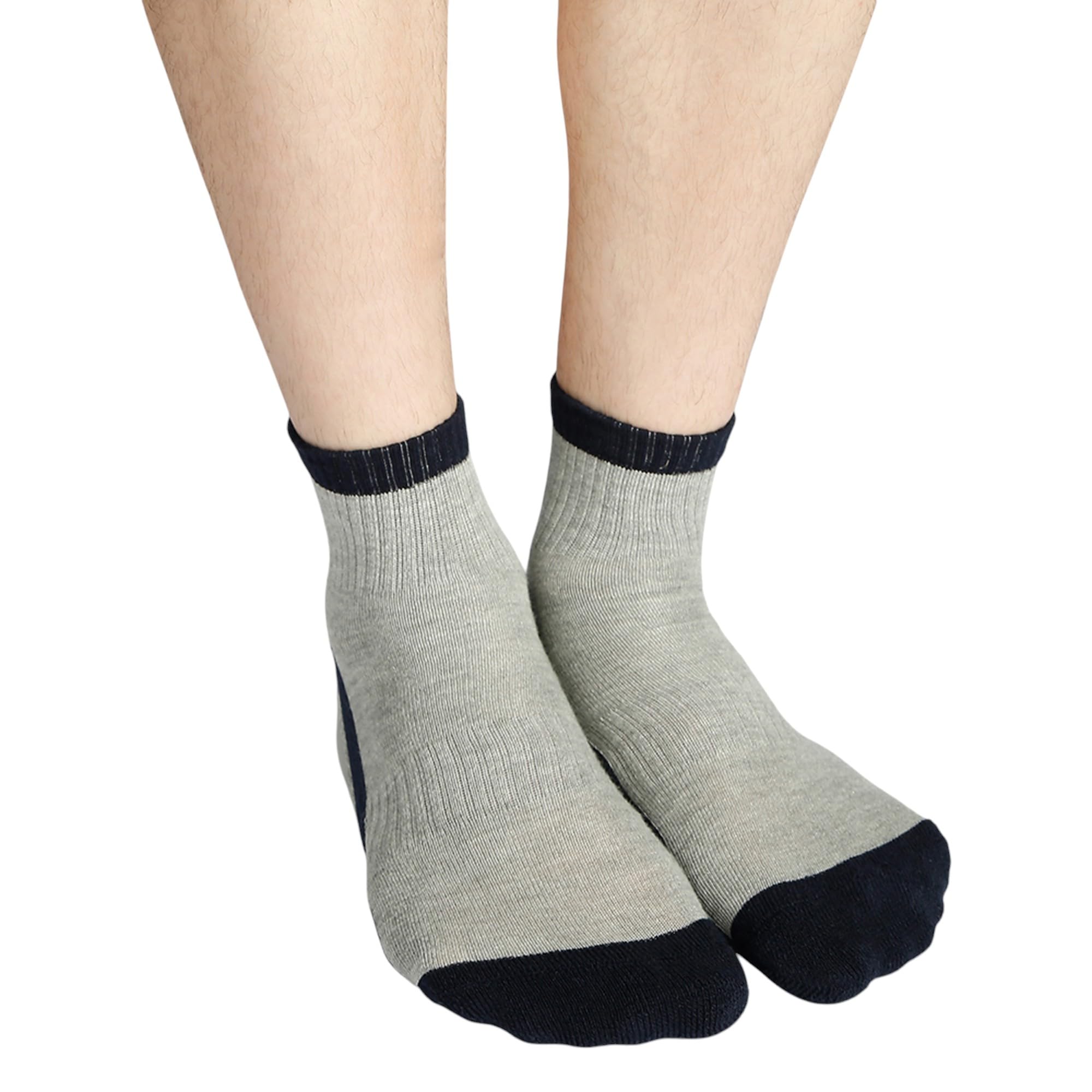 BALENZIA SocksXpress Men's Cushioned High Ankle Sports/Gym Socks (Free Size) Made with 100% Cotton & Spandex. Pack of 3 (Multicolour) | Terry/Towel Ankle Socks for Men.